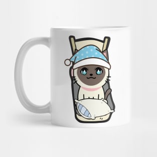 Cute siamese cat is going to bed Mug